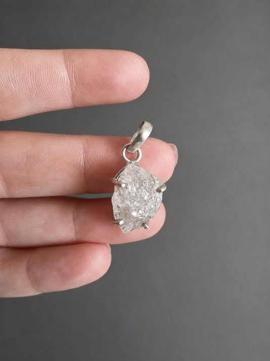 Colgante diamante Herkimer en plata 925