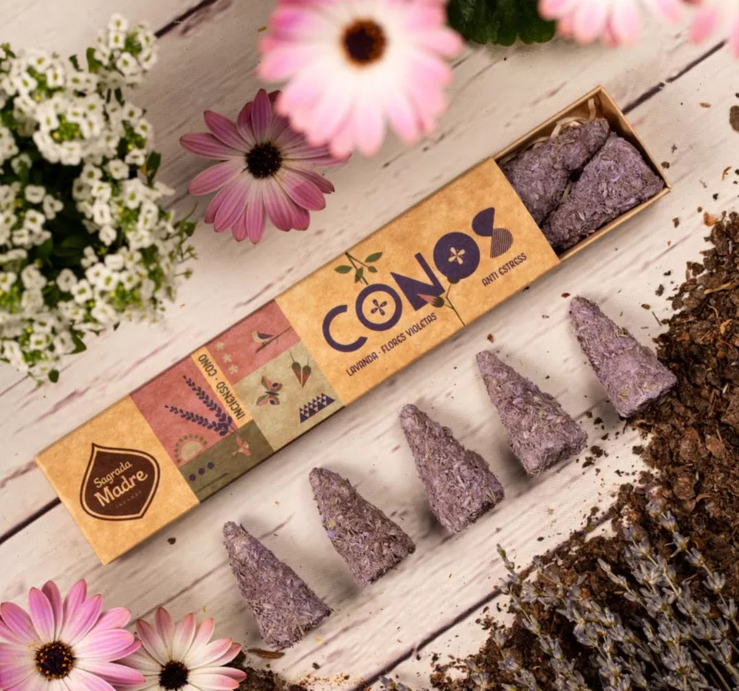 Conos de Incienso Lavanda y Violeta – Calma, armonía y elevación espiritual