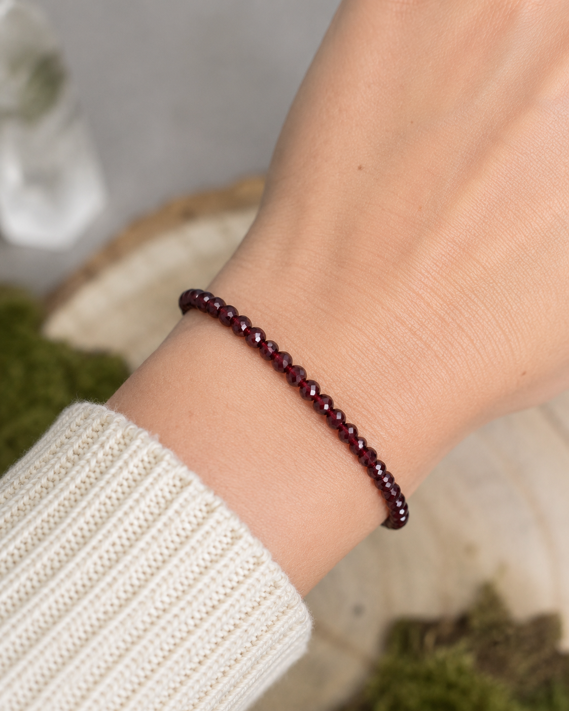 Pulsera Granate Facetado — Enciende tu fuego