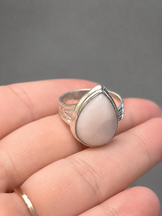 Anillo de Ópalo Rosa Natural en Plata de Ley 925