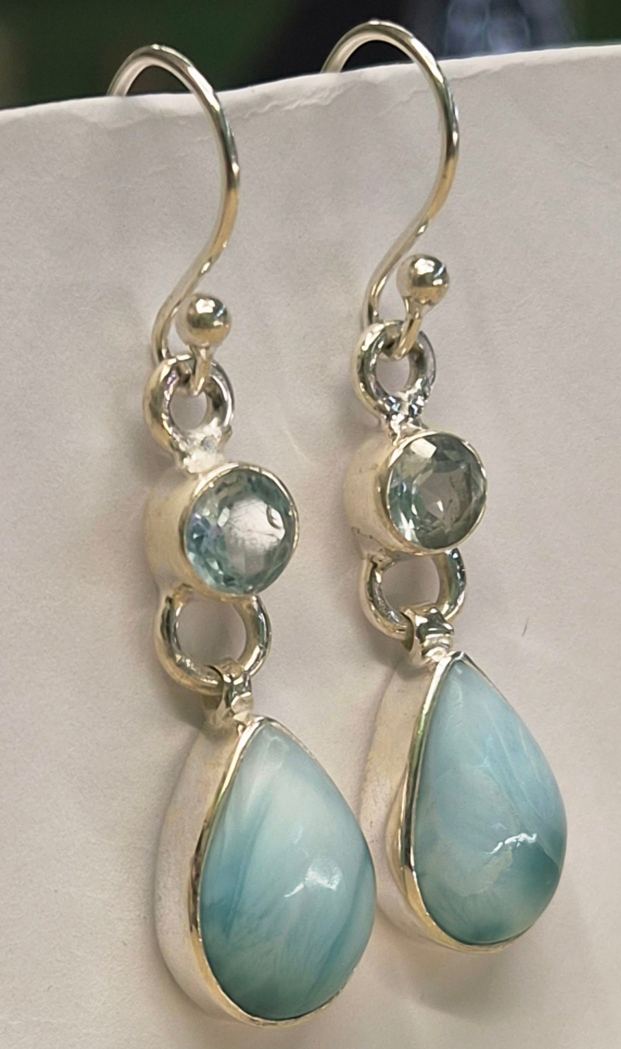 Pendientes Larimar y Topacio — Mar y luz