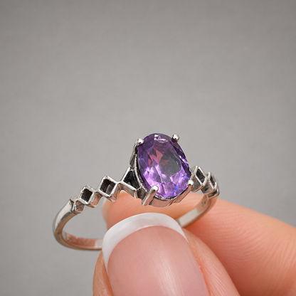 Anillo Amatista facetada Plata de 925