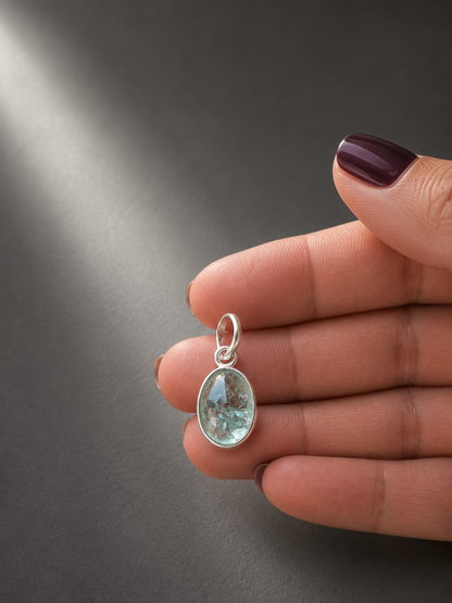 Mini Colgante de Fluorita en Plata de Ley 925