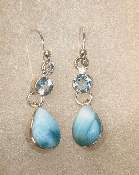 Pendientes Larimar y Topacio — Mar y luz