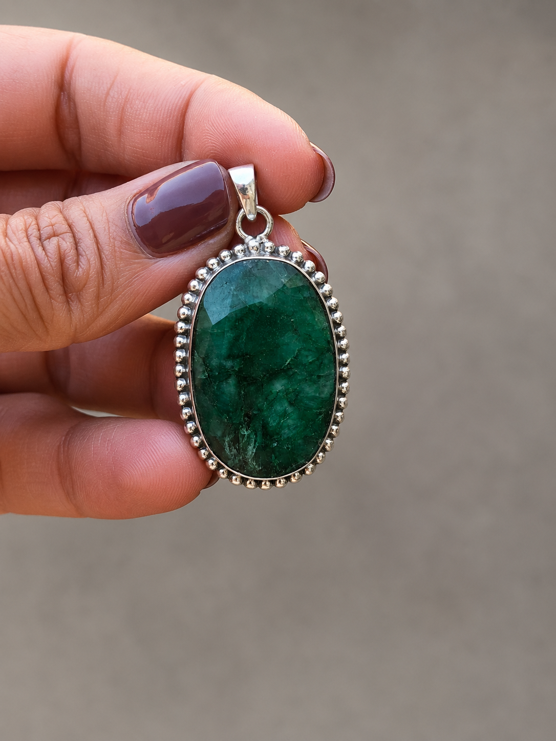 Colgante de Esmeralda en Plata de Ley 925