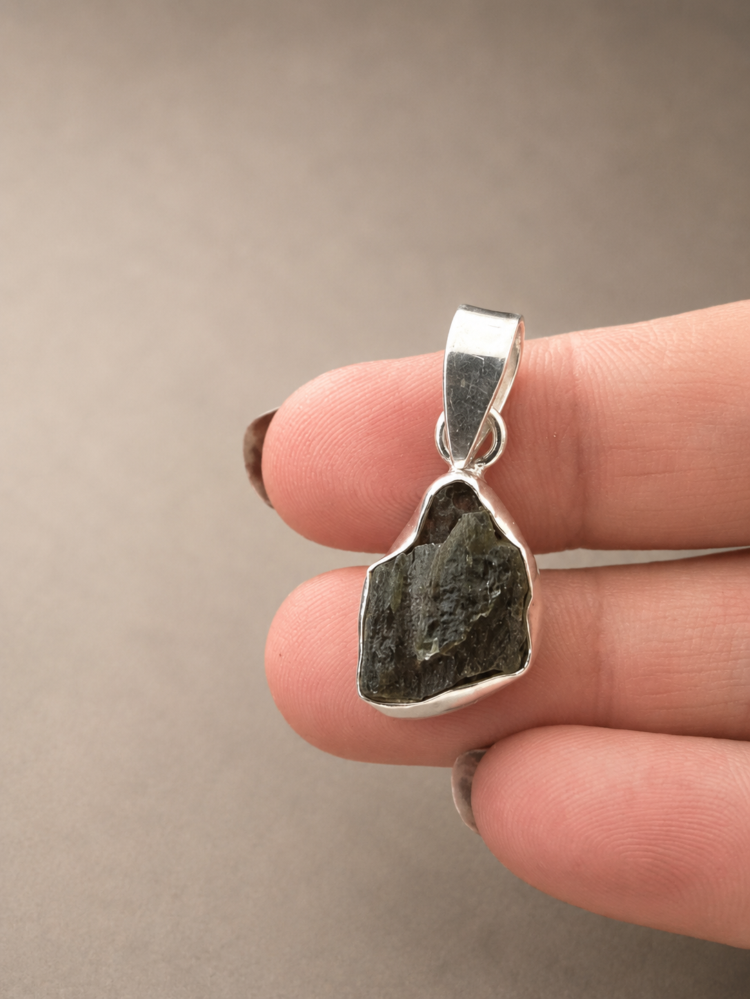 Colgante Moldavita · El Meteorito · Plata de Ley 925