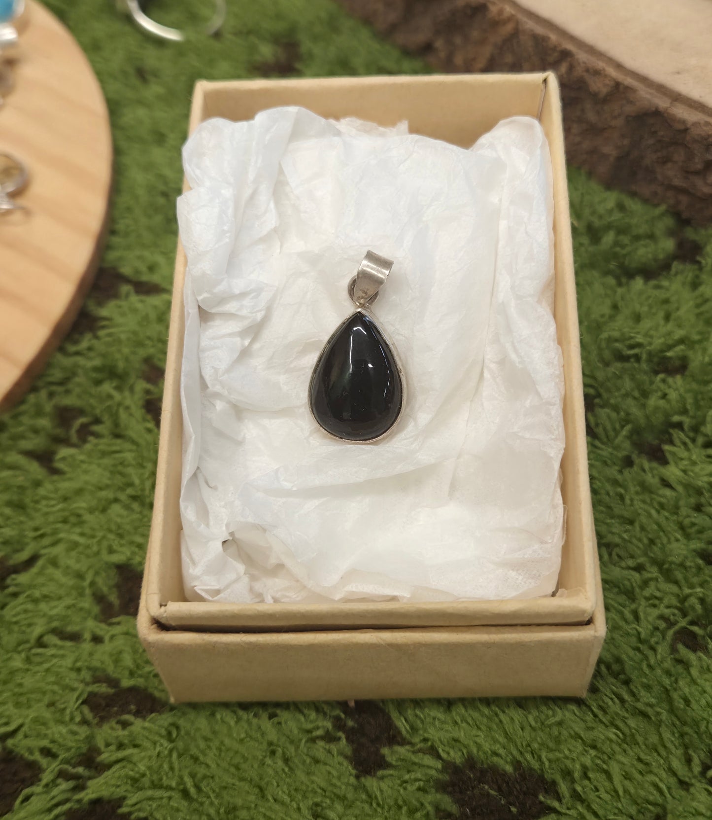 ⚡️Colgante Lágrima de Turmalina Negra – Amuleto de Protección en Plata 925