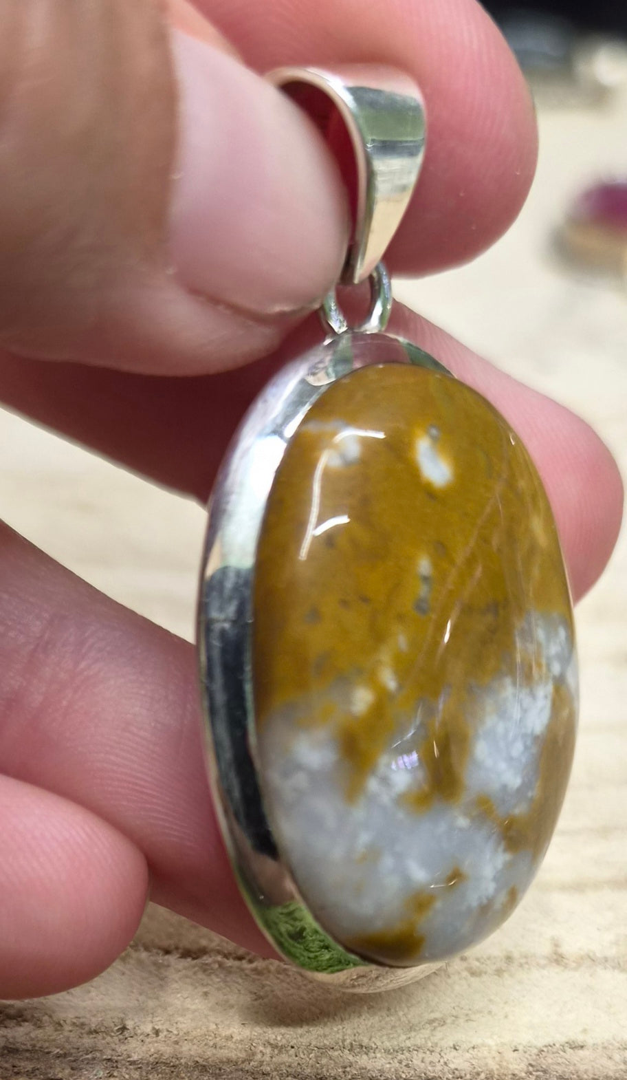 Colgante Ágata Pluma Tierra · Vitalidad · Plata 925