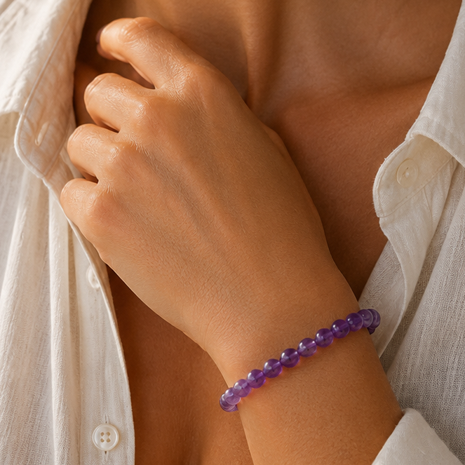 Pulsera de Amatista Natural 6mm