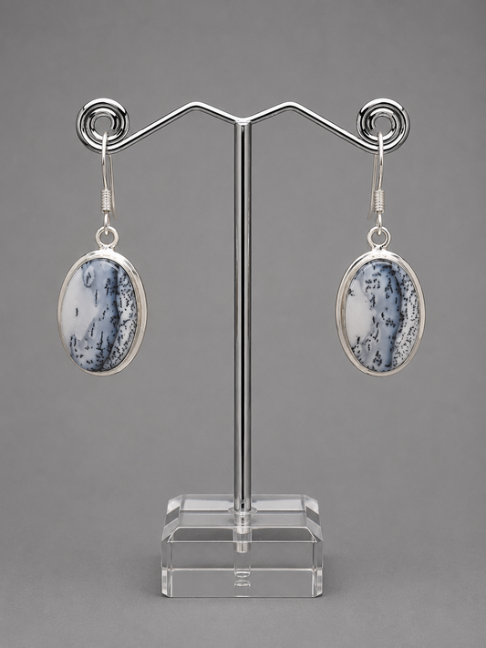 Pendientes de Merlinita Natural en Plata de Ley 925