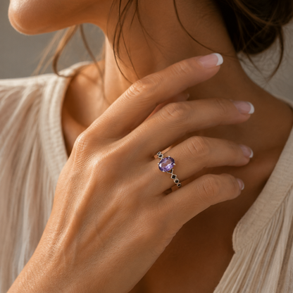 Anillo Amatista facetada Plata de 925