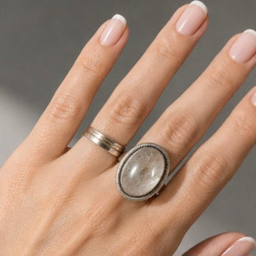 Anillo Amatista verde (SERAFINITA) Plata de 925