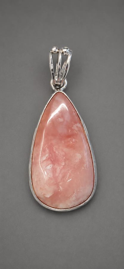 Colgante de Ópalo Rosa Natural en Plata de Ley 925