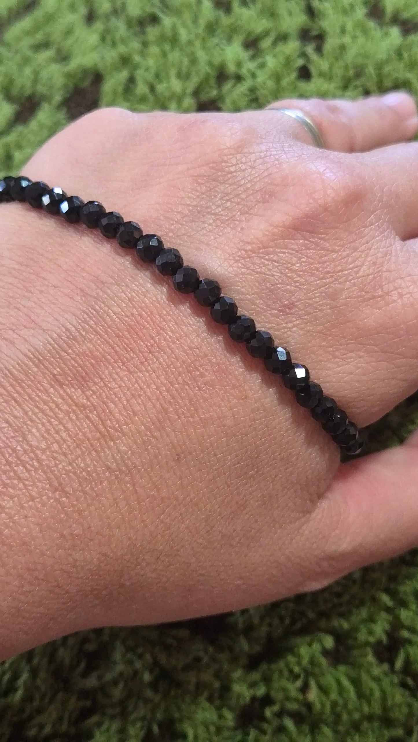 Pulsera Turmalina negra facetada 4mm