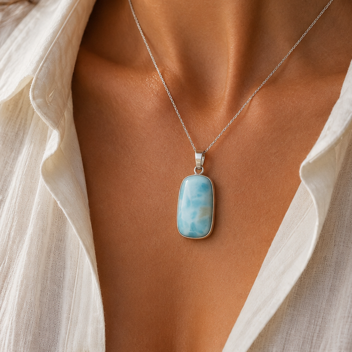 Colgante de Larimar en Plata 925