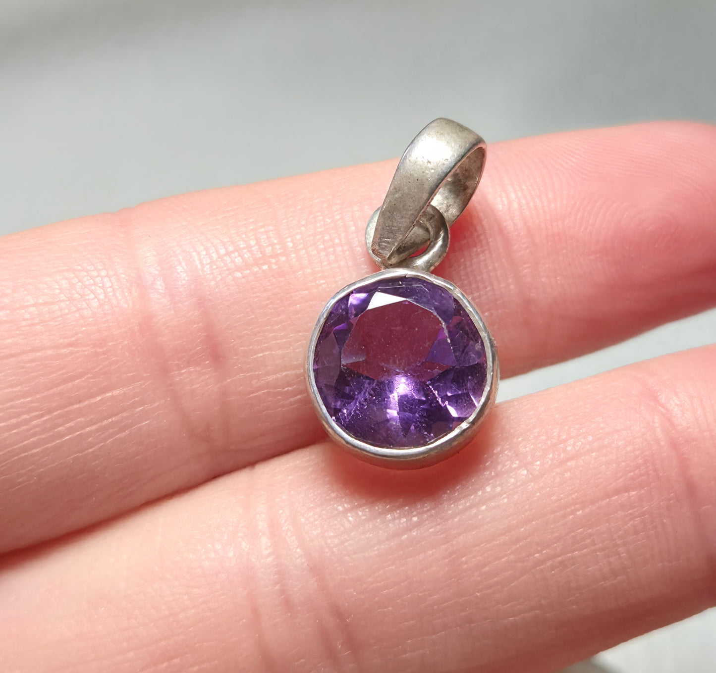 💜Colgante Amatista Diamante – Luz Interior en Plata 925