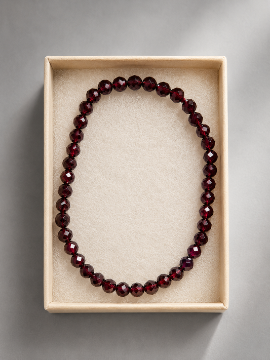 Pulsera Granate Facetado — Enciende tu fuego