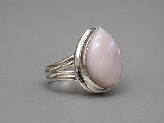 Anillo de Ópalo Rosa Natural en Plata de Ley 925