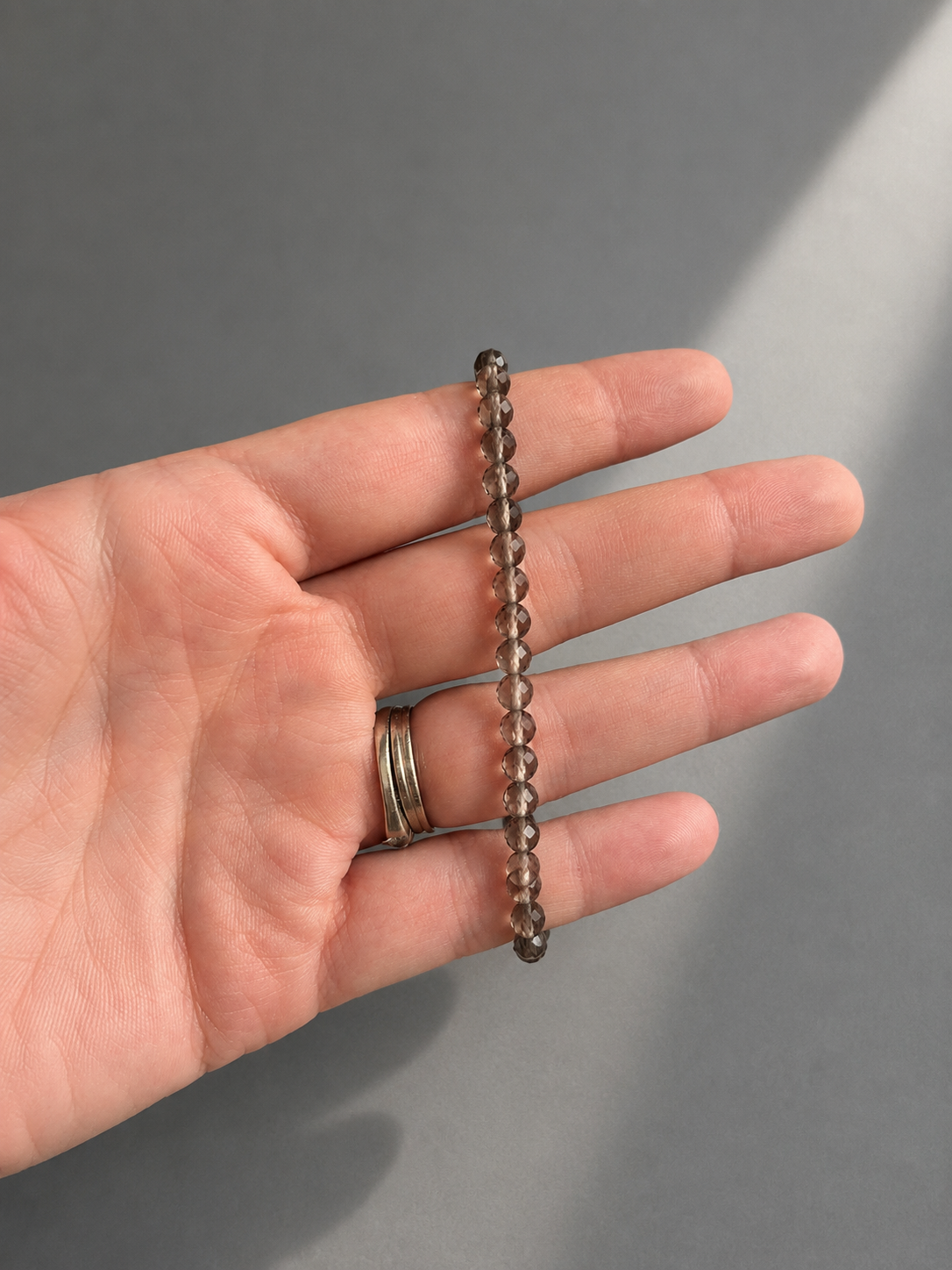 Pulsera cuarzo ahumado 4mm