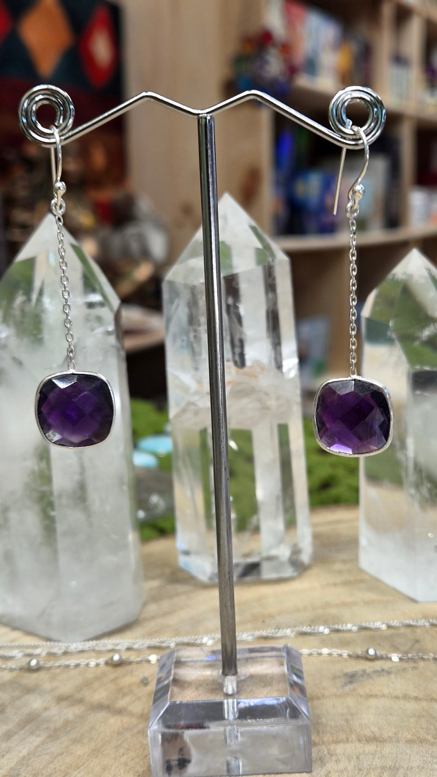 Pendientes de Amatista en Plata 925