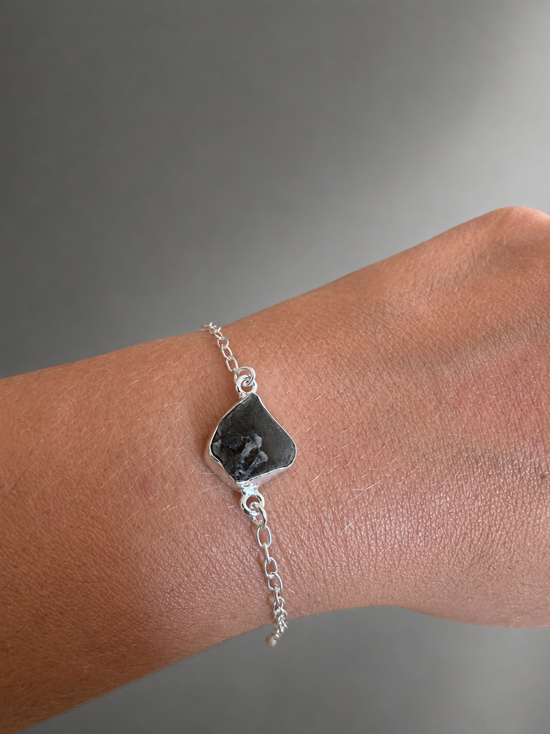 Moldavita · Pulsera Auténtica Hilo de Luz · Plata 925