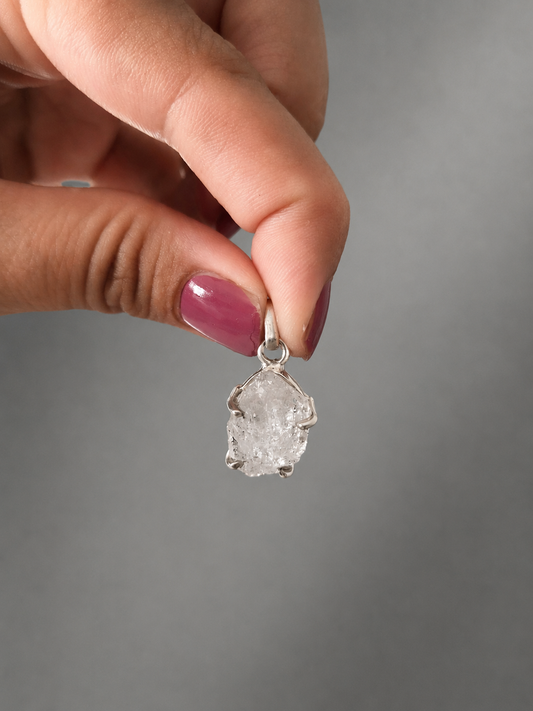 Colgante diamante Herkimer en plata 925