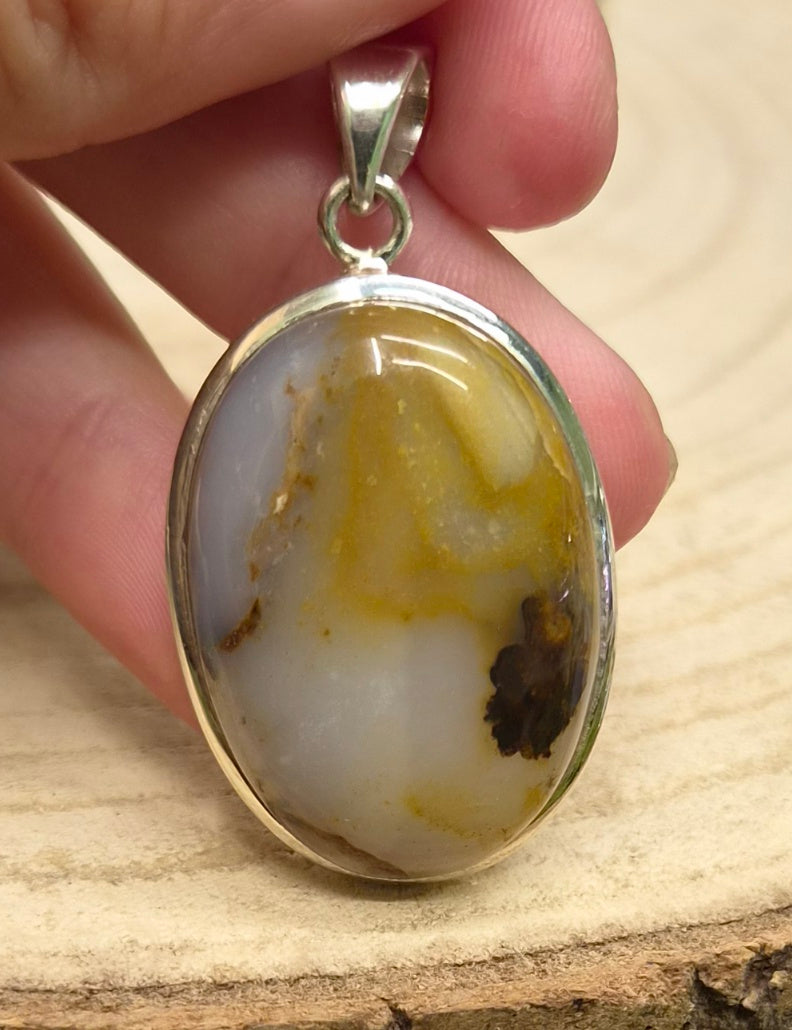 Colgante Ágata Pluma · Enraízate · Plata 925