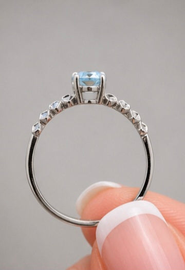 Anillo Topacio facetado plata de 925