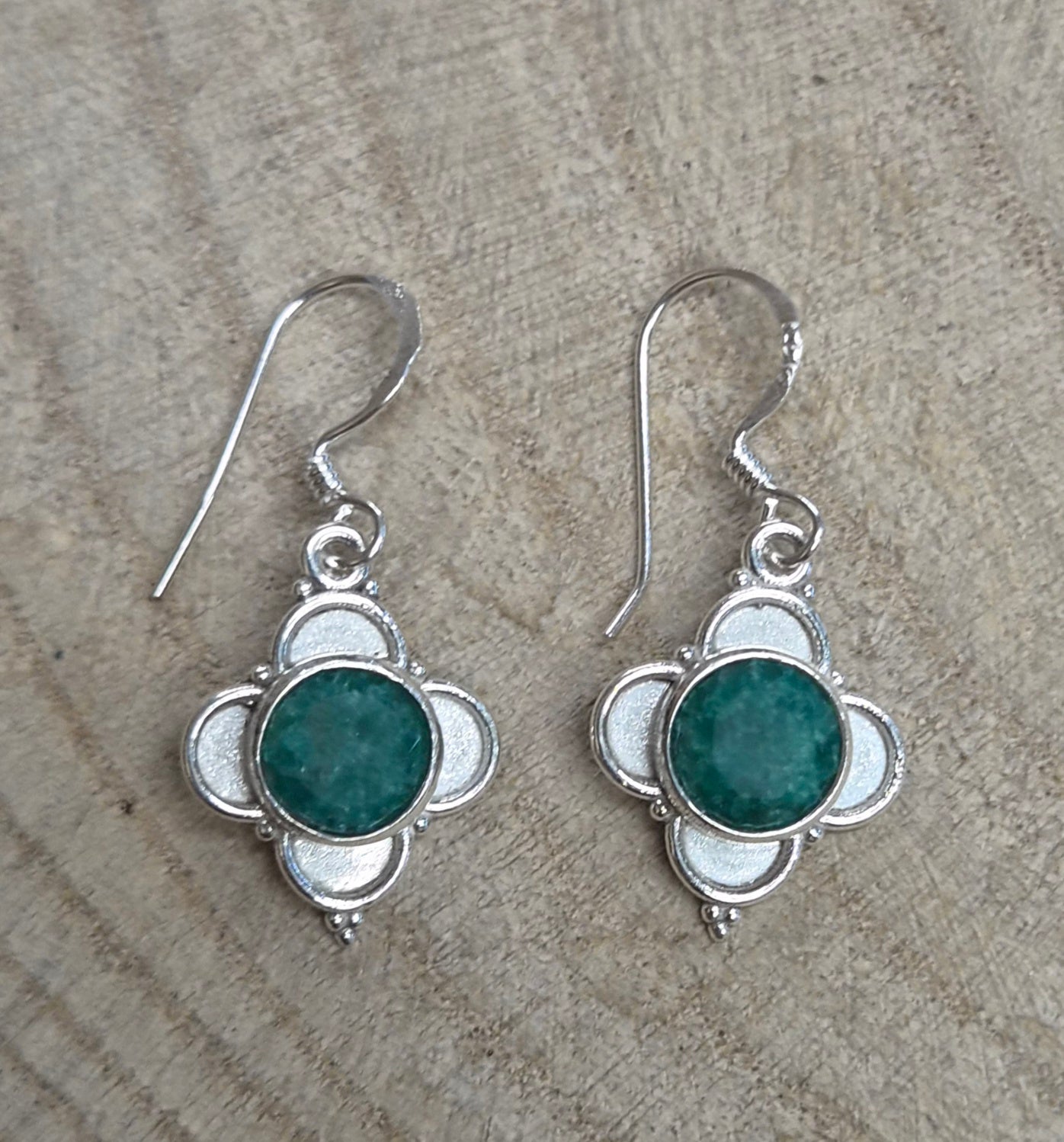 Pendiente de Esmeralda en Plata 925