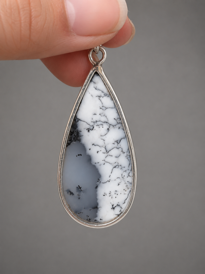Colgante de Merlinita Natural en Plata de Ley 925