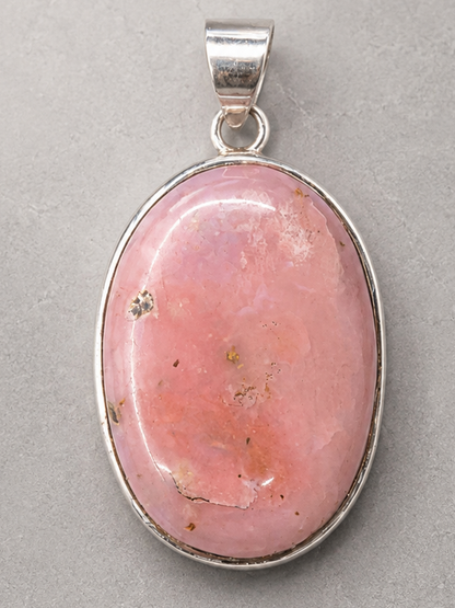 Colgante de Ópalo Rosa Natural en Plata de Ley 925