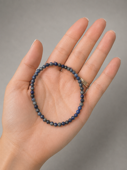 Pulsera facetada 4mm lapislazuli.