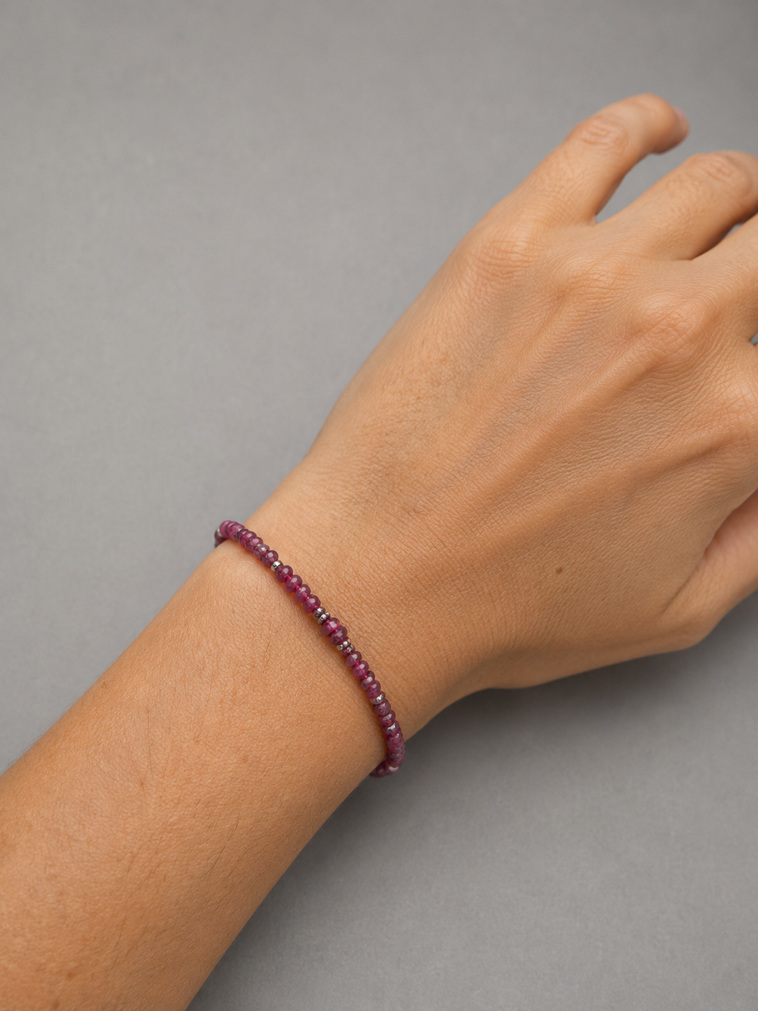 Pulsera de Turmalina Rosa en Plata de Ley 925