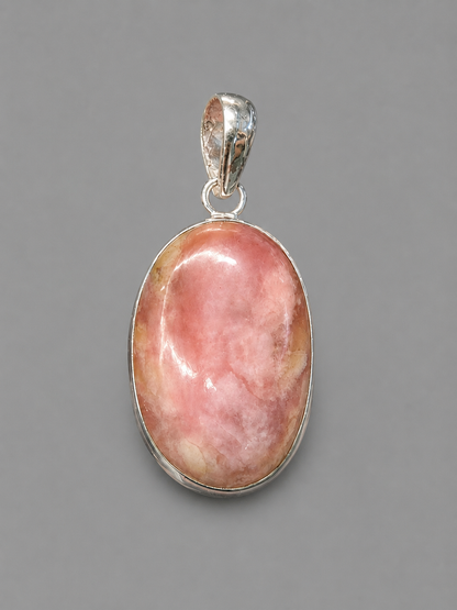 Colgante de Ópalo Rosa Natural en Plata de Ley 925