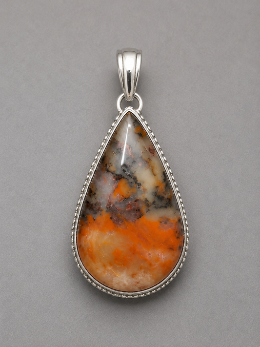Colgante Ágata Pluma Fuego · Pasión y Fuerza Interior · Plata 925