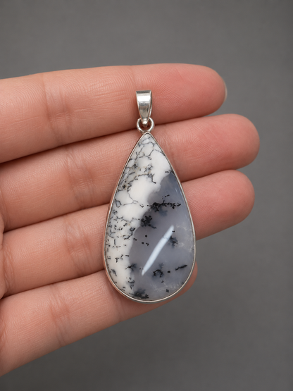 Colgante de Merlinita Natural en Plata de Ley 925