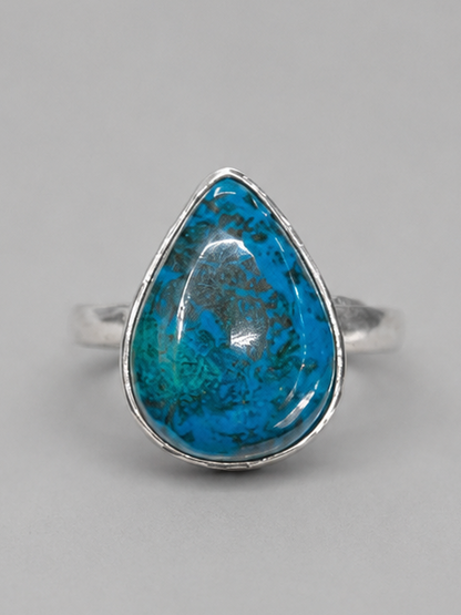 Anillo de Crisocola en Plata – Vuelve a Tu Centro
