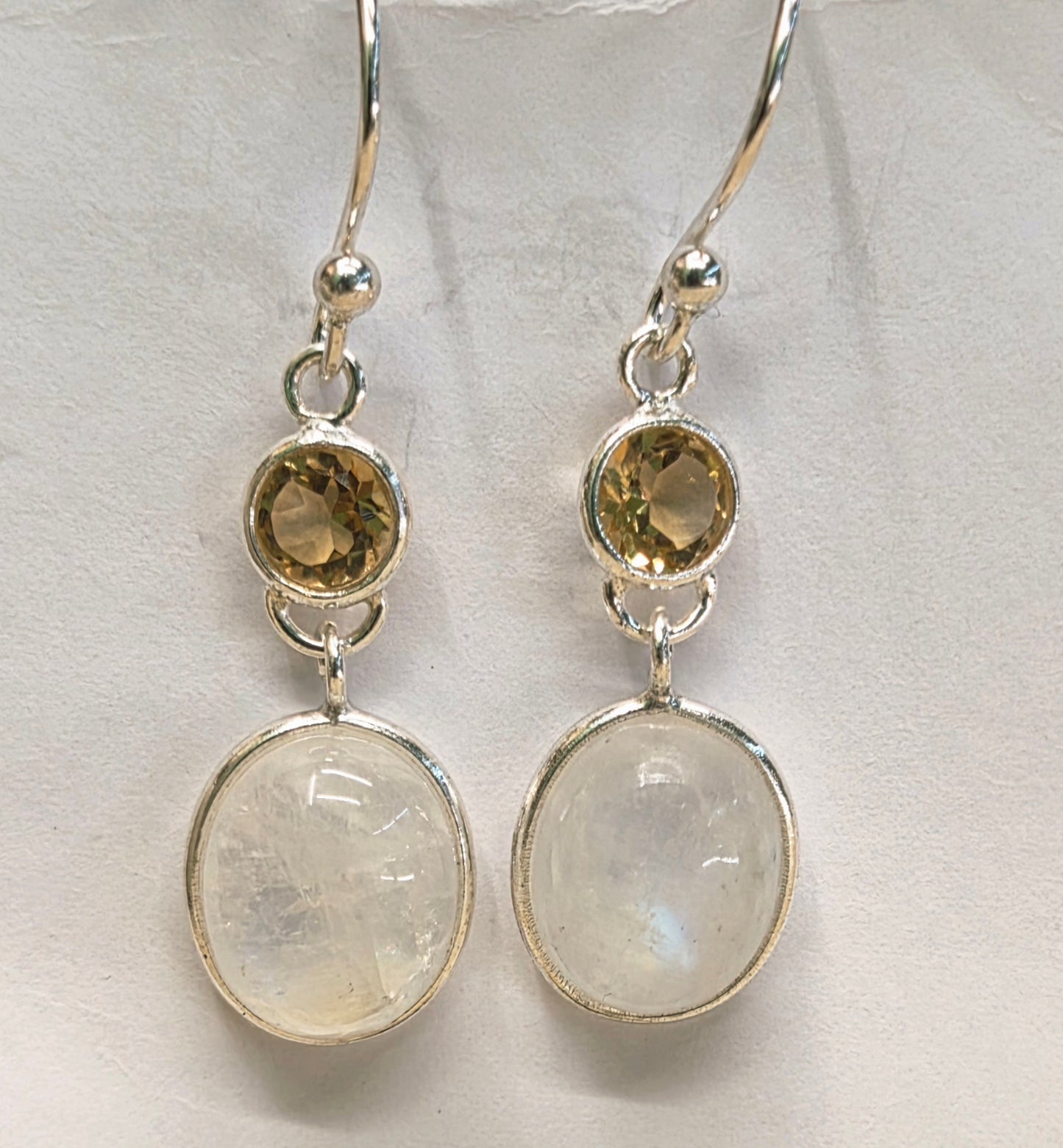 Pendientes Piedra Luna y Citrino — Intuición y luz