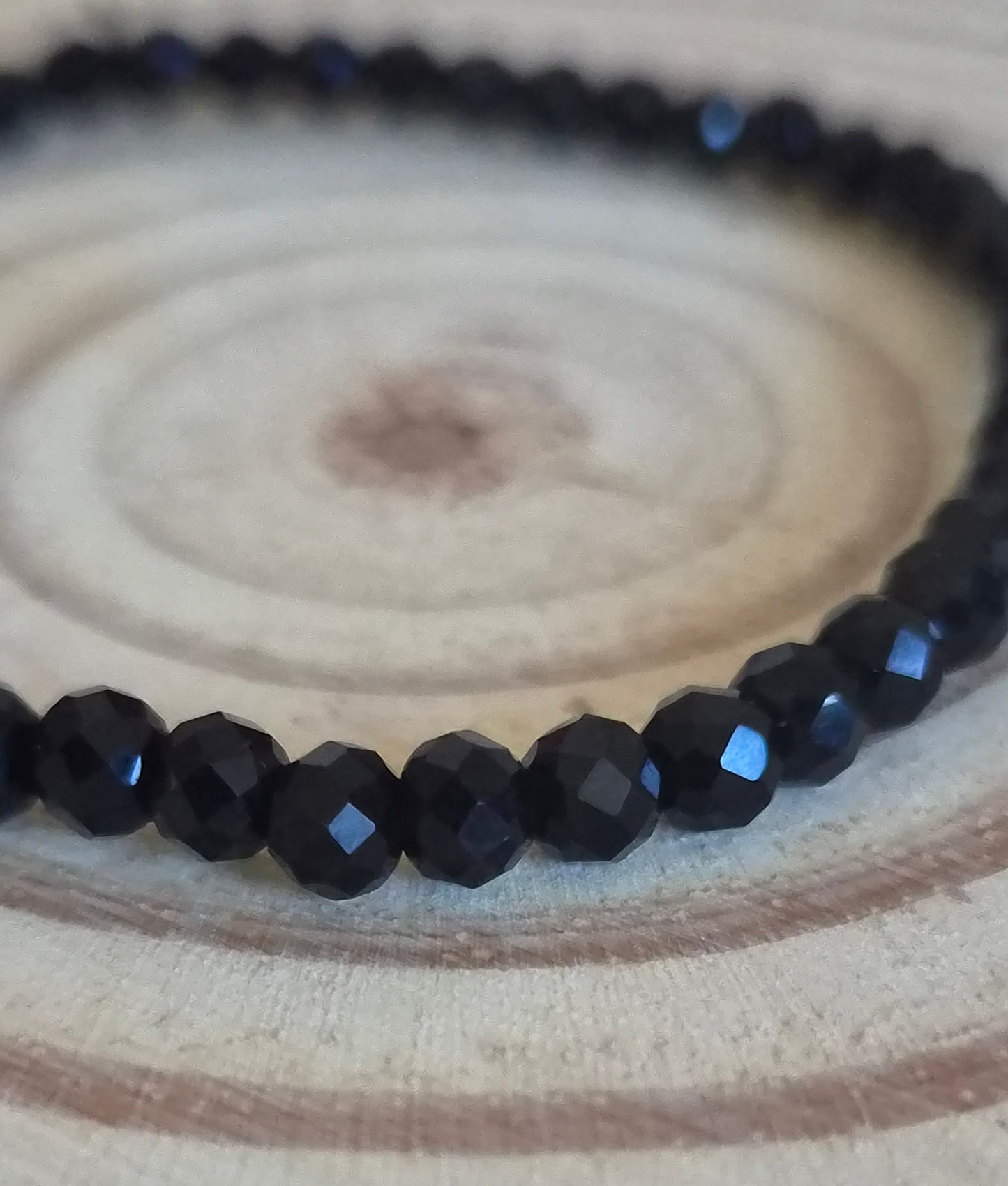 Pulsera Turmalina negra facetada 4mm