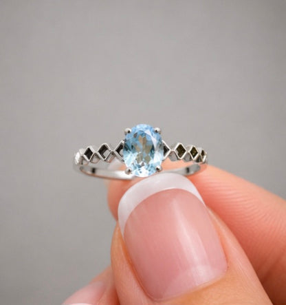 Anillo Topacio facetado plata de 925