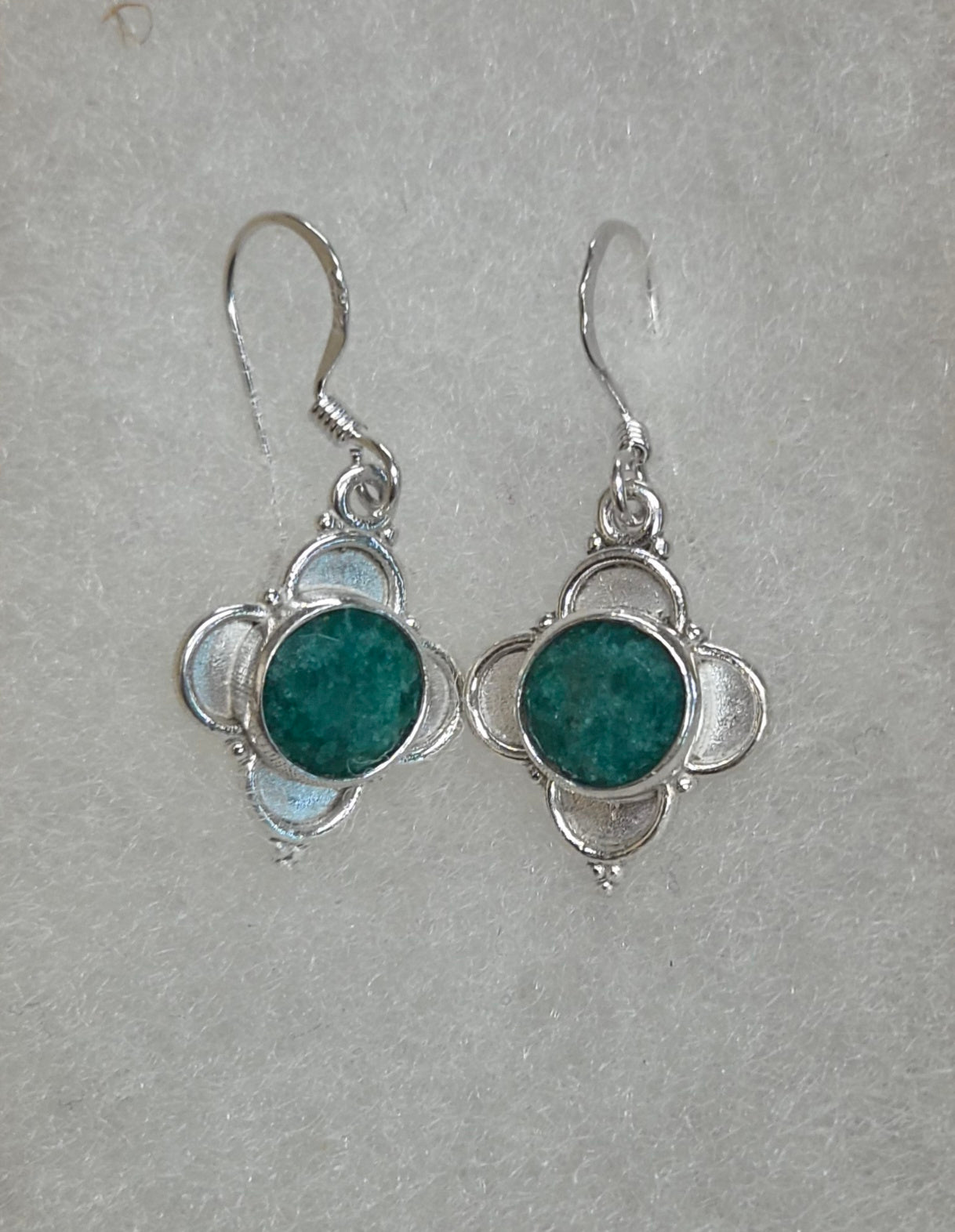 Pendiente de Esmeralda en Plata 925