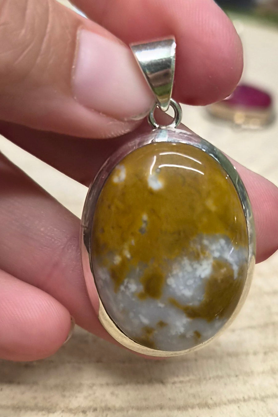 Colgante Ágata Pluma Tierra · Vitalidad · Plata 925