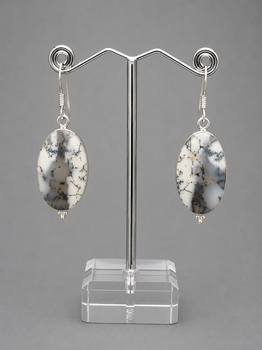 Pendientes de Merlinita Natural en Plata de Ley 925
