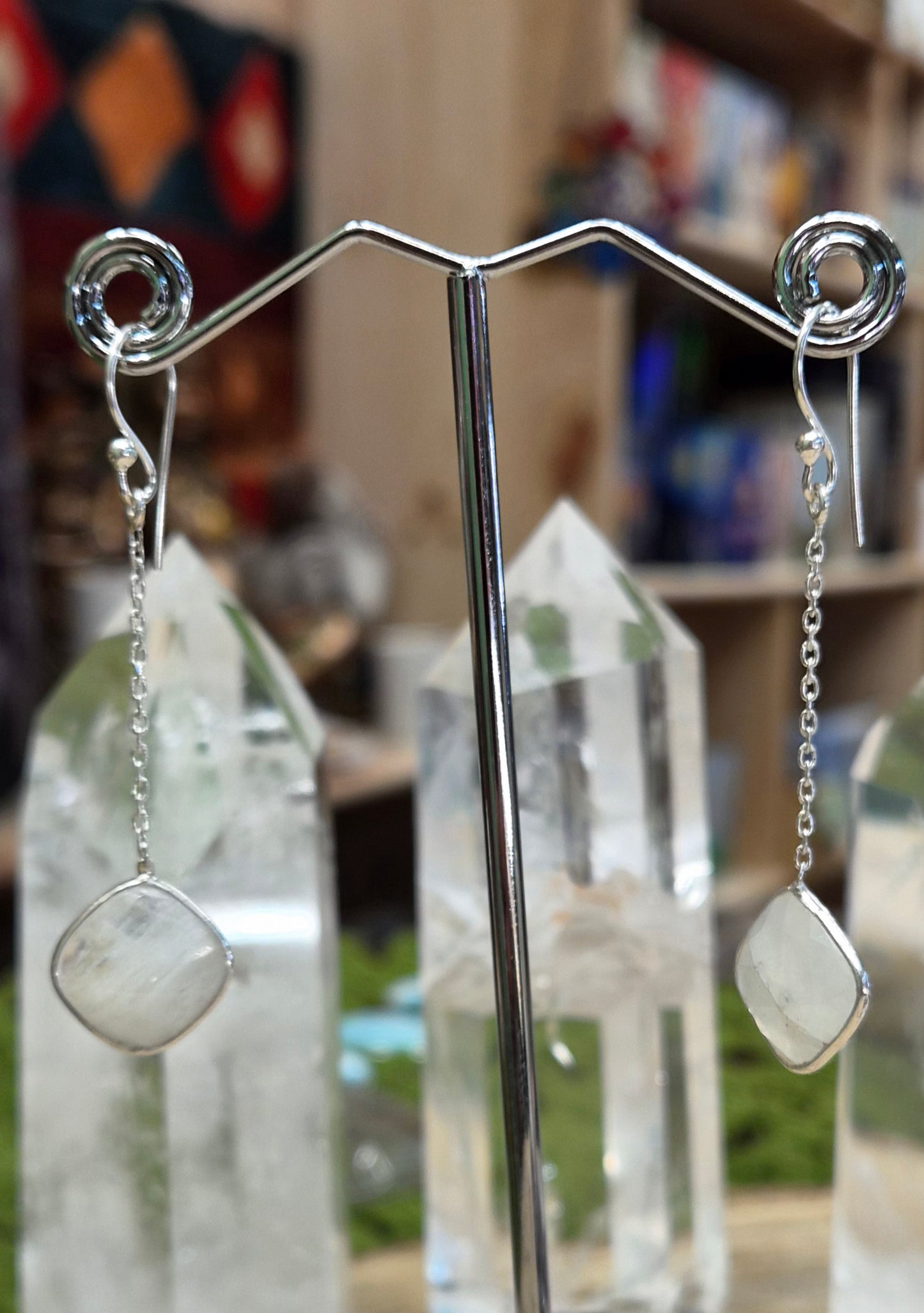 Pendientes de Piedra Luna en Plata 925