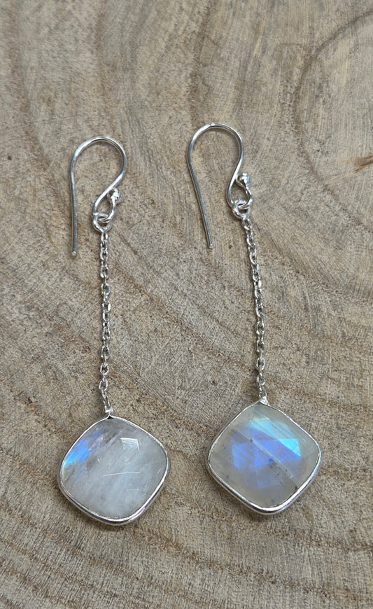Pendientes de Piedra Luna en Plata 925