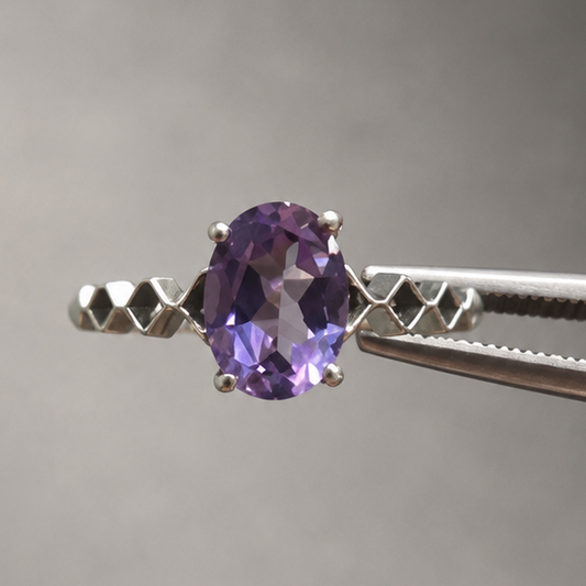Anillo Amatista facetada Plata de 925