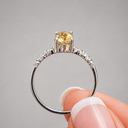 Anillo Citrino facetado plata de 925
