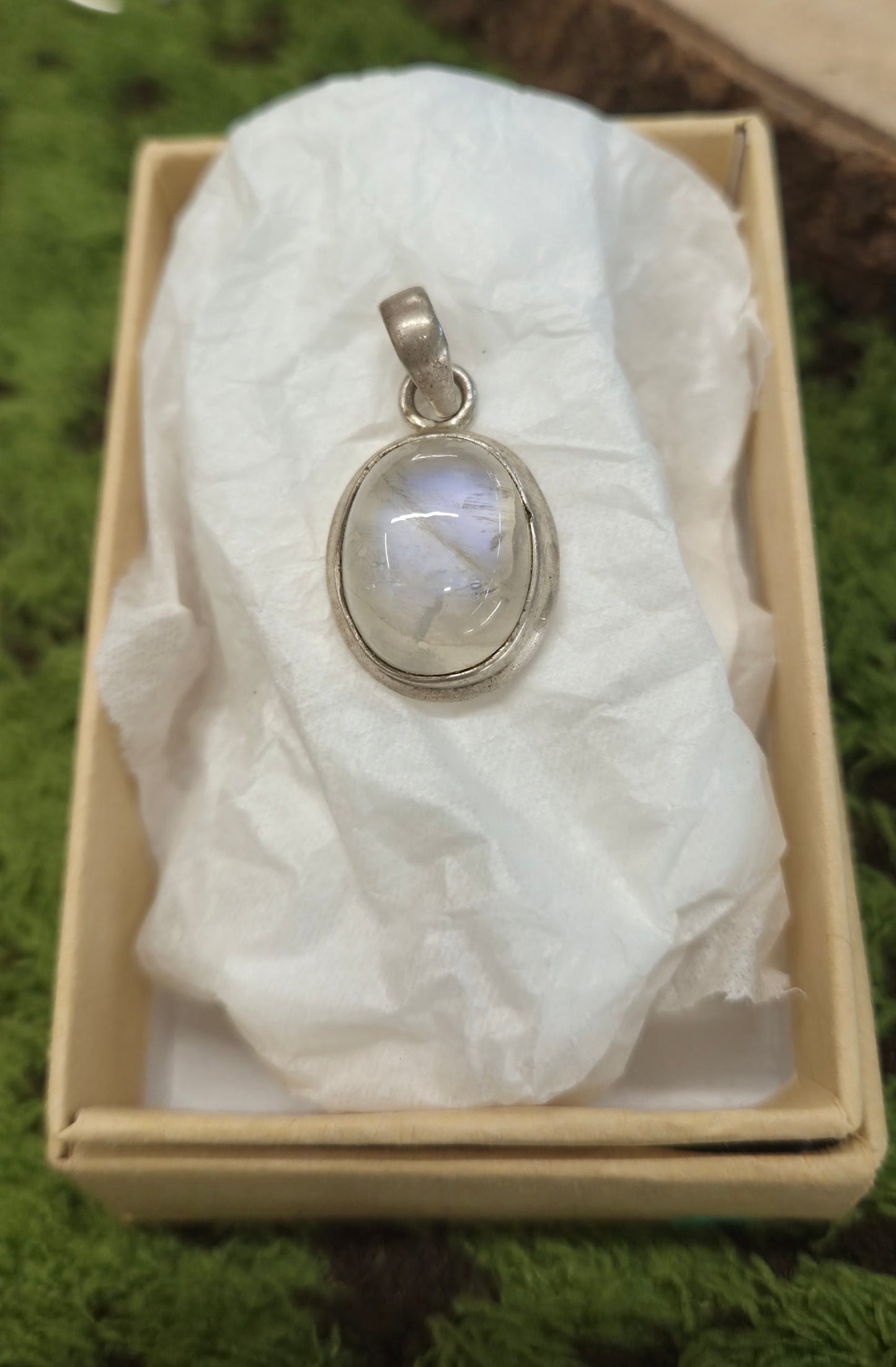 🌜Colgante de piedra luna en plata de ley 925 · intuición y calma ✨