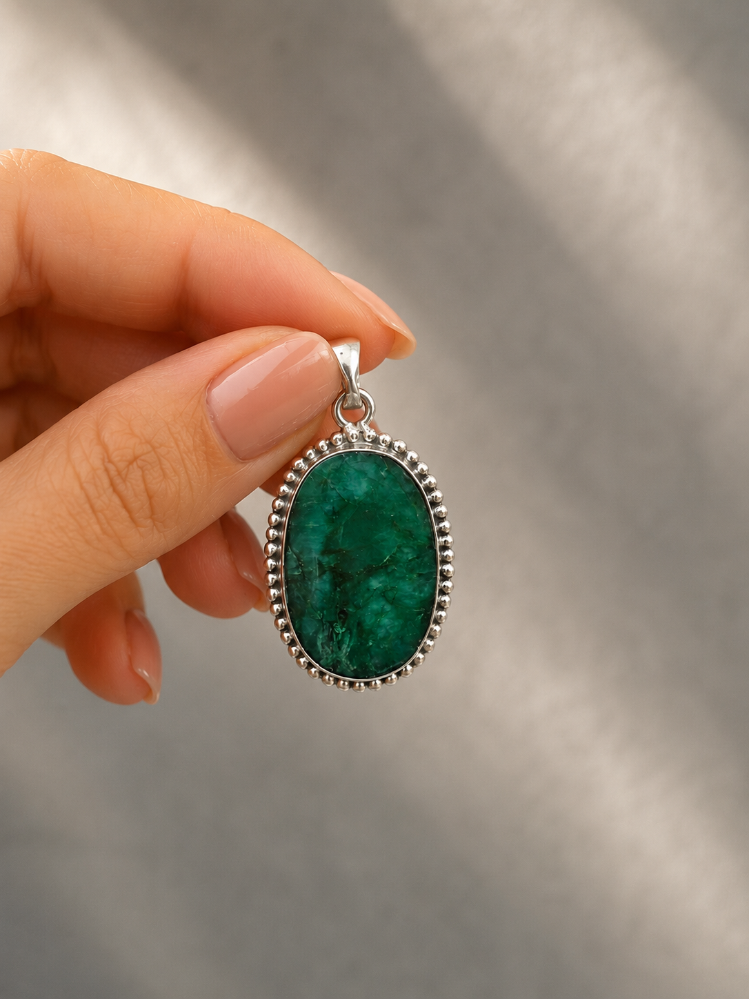 Colgante de Esmeralda en Plata de Ley 925