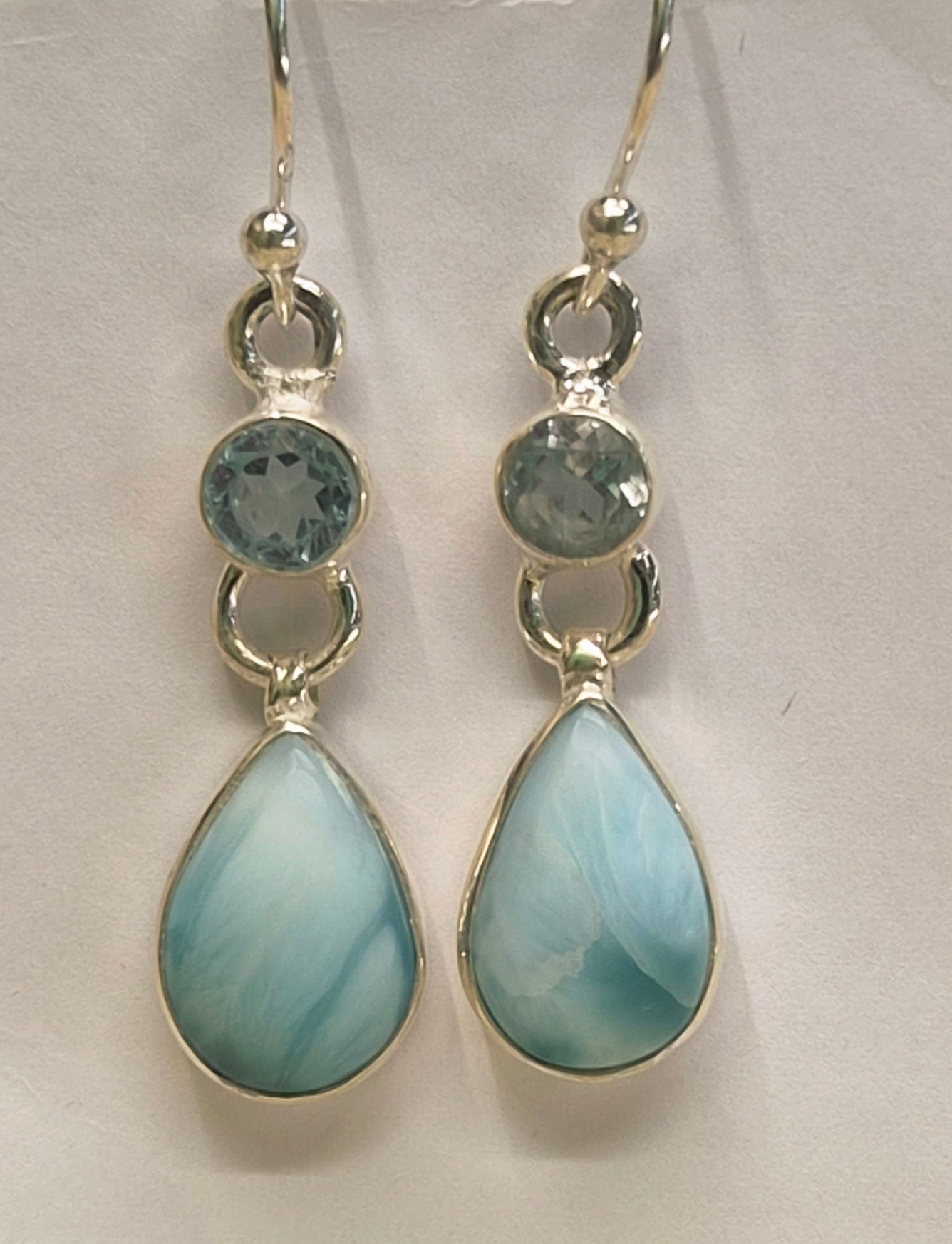 Pendientes Larimar y Topacio — Mar y luz